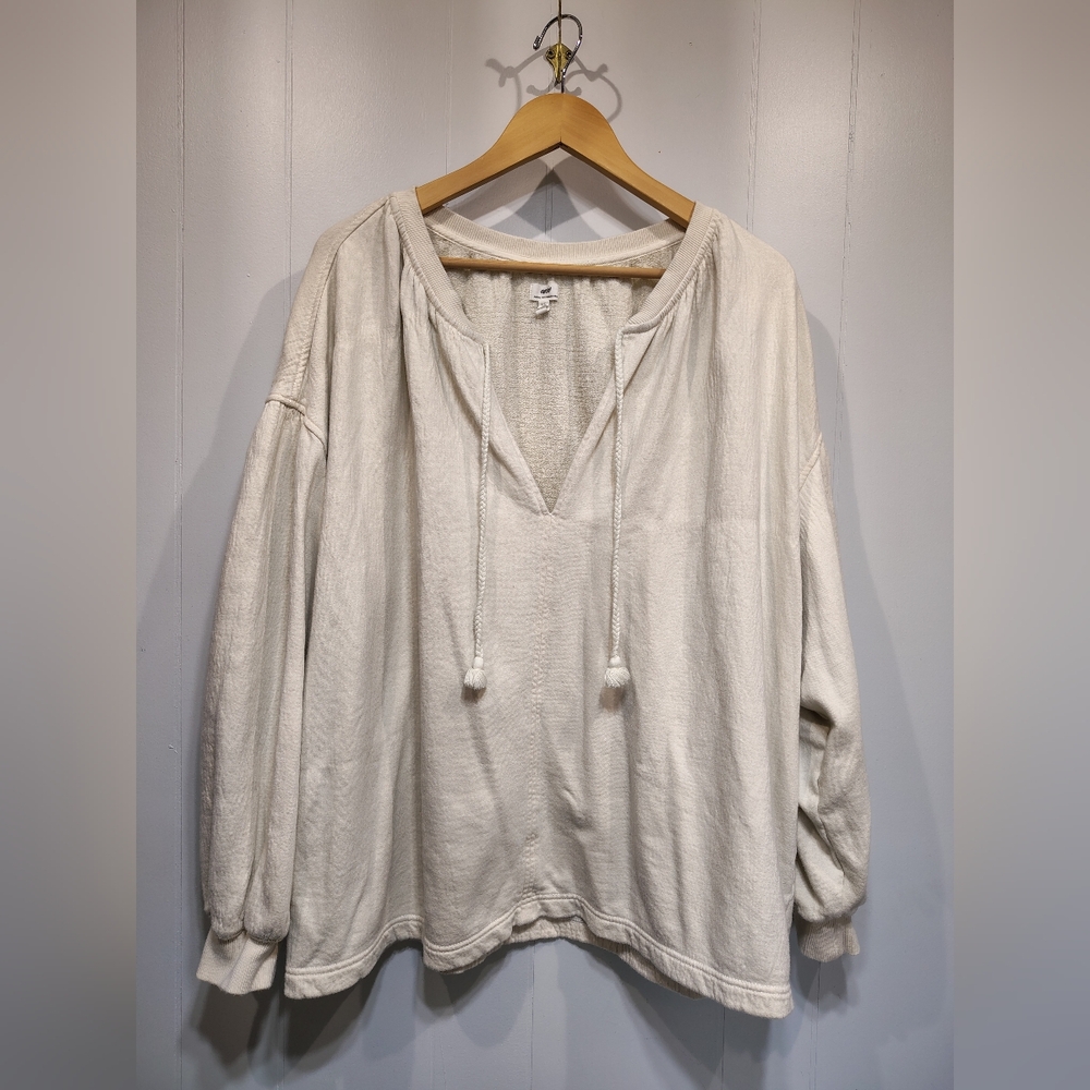 Aerie Easy Street Oversized Sweatshirt Large Cream